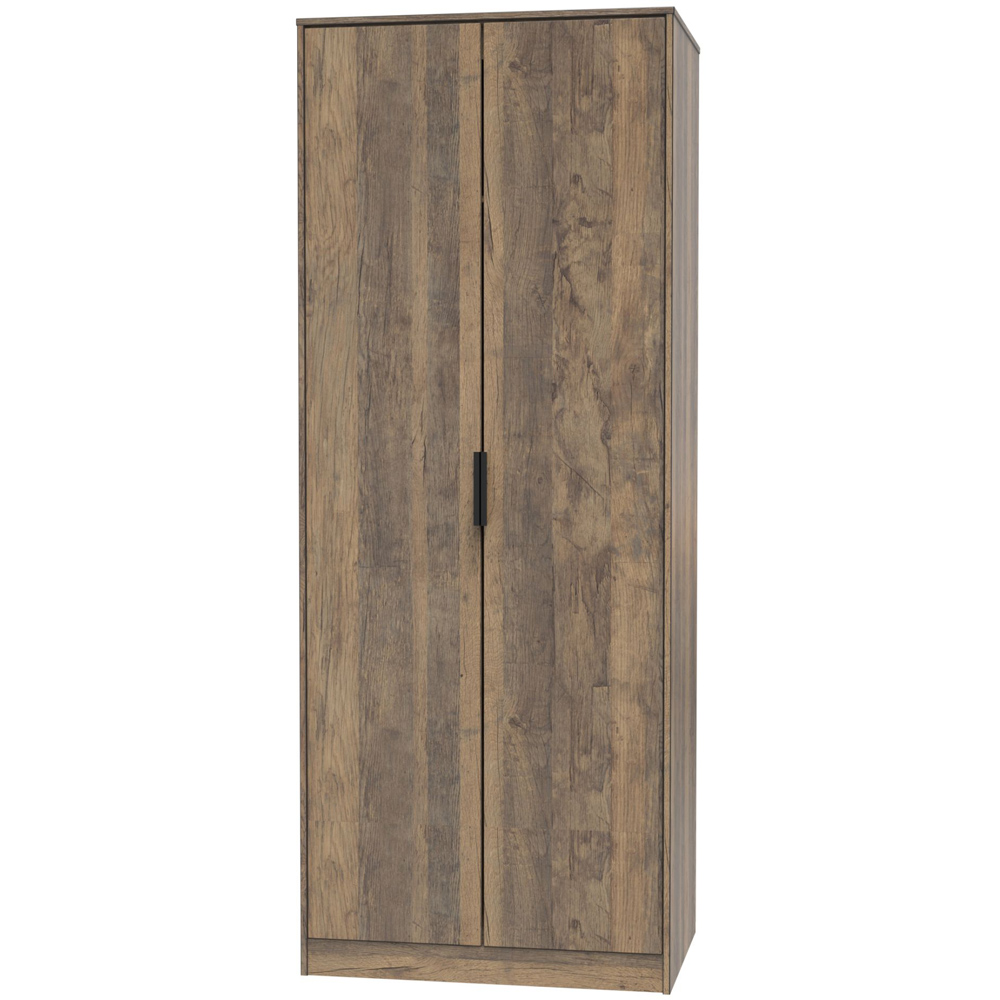 Crowndale Hong Kong Ready Assembled 2 Door Vintage Oak Tall Wardrobe Image 2