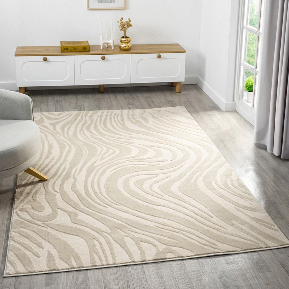 Desire Rugs Vellure Cream Metallic Sheen Marble Design Rug 200 x 290cm Image 5