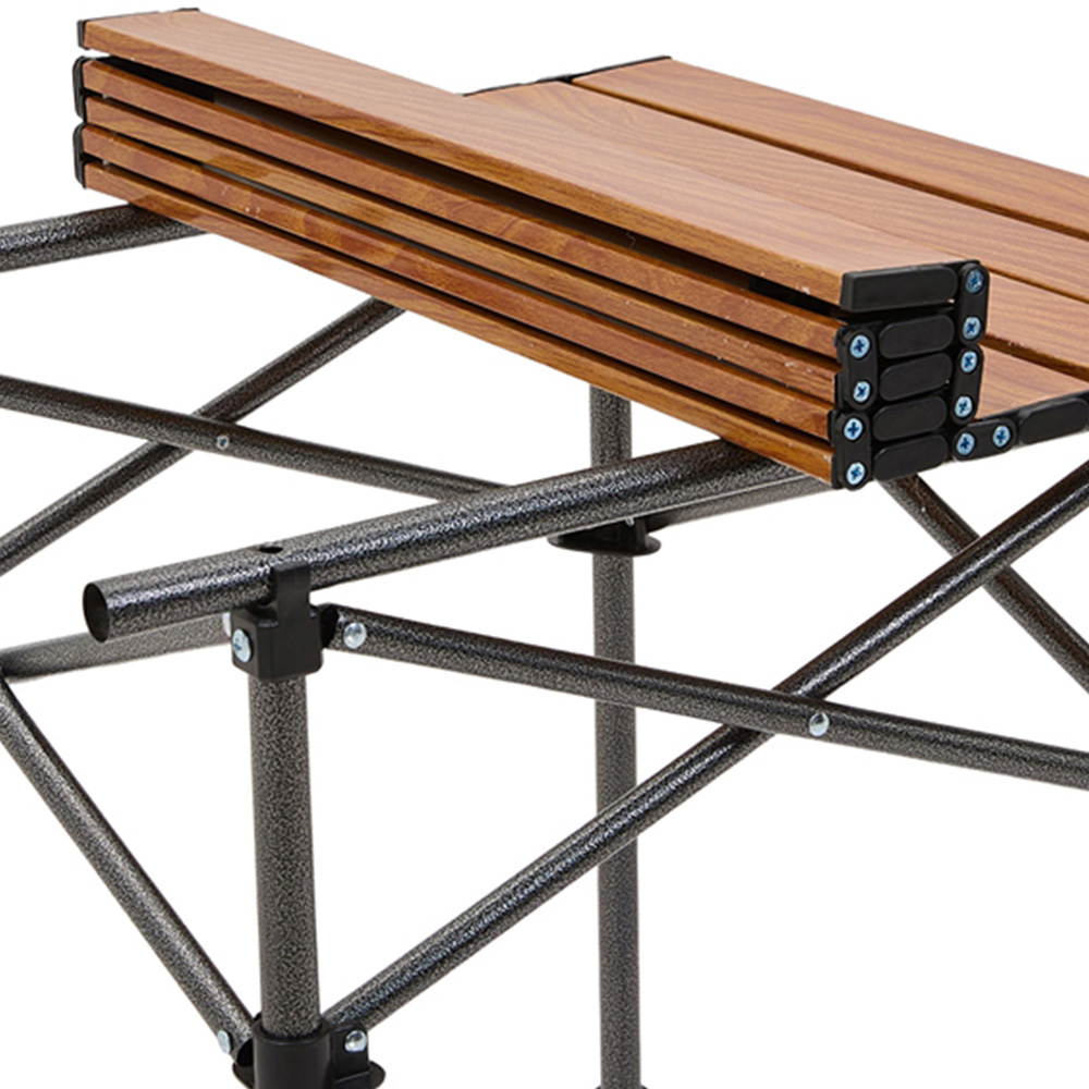 Living and Home Brown Square Portable Folding Camping Table Image 4