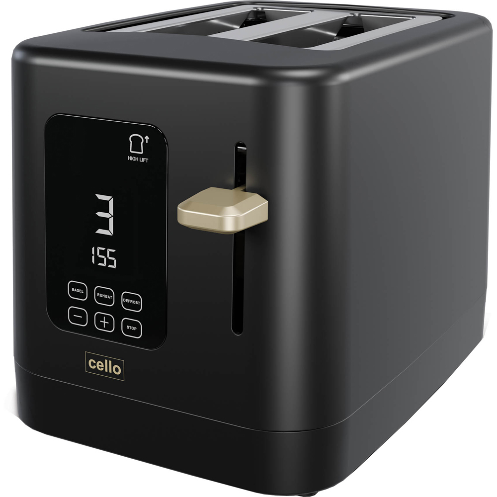 Cello CELLO-TR185-BK Black 2 Slice Digital Toaster Image 1