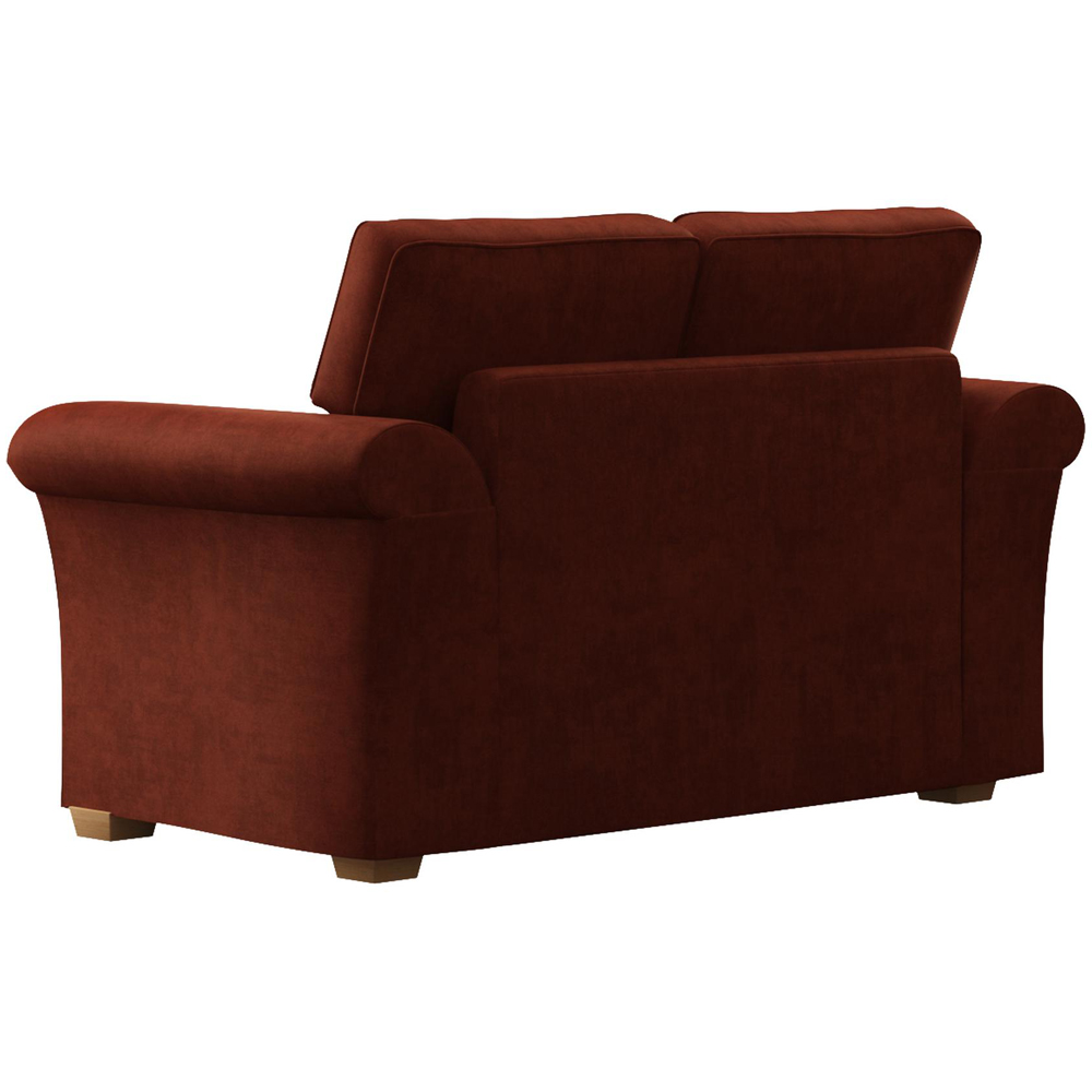 Castleacre 2 Seater Marmalade Plush Velvet Fixed Back Sofa Image 4