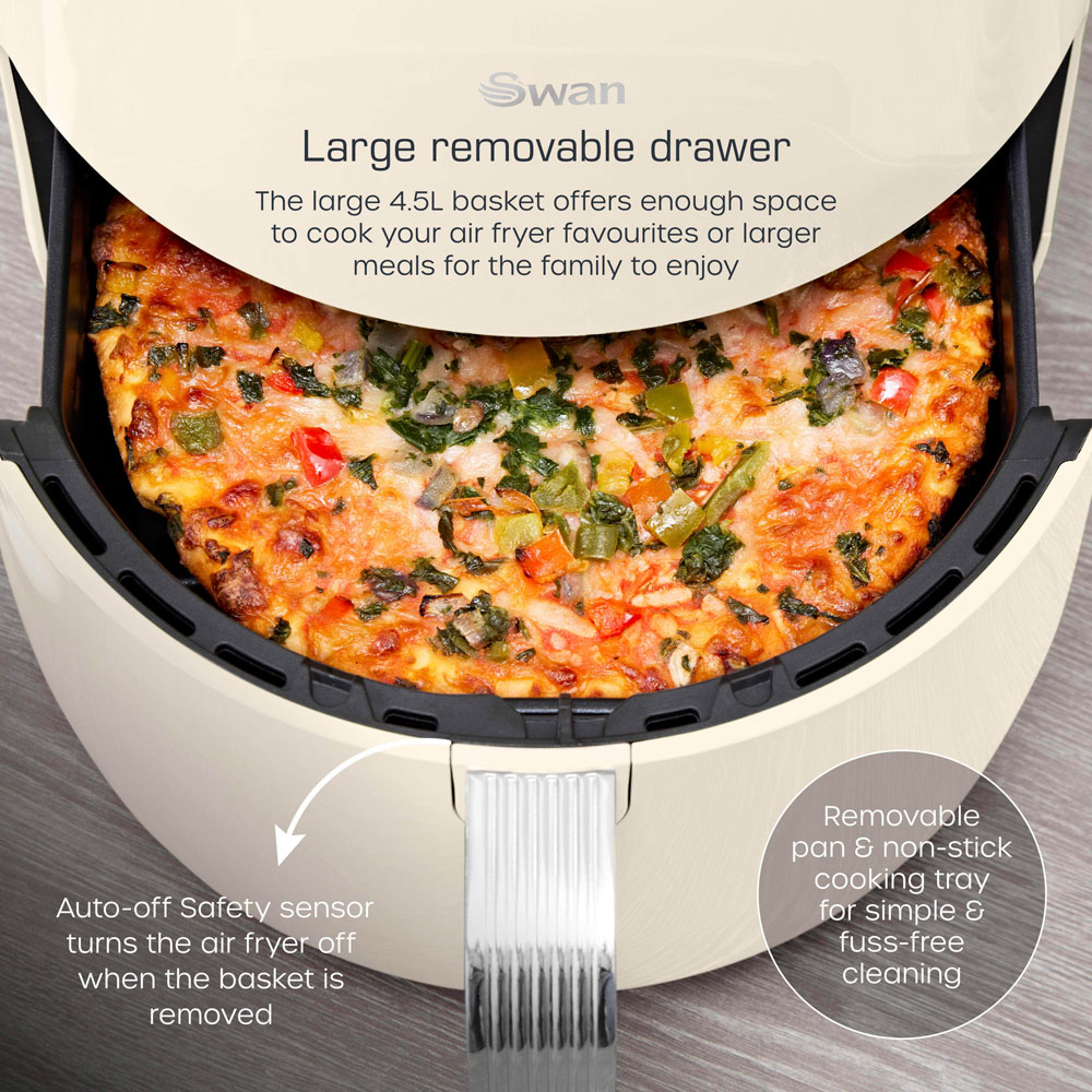 Swan Retro SD10513C Cream Digital Air Fryer 4.5L Image 4