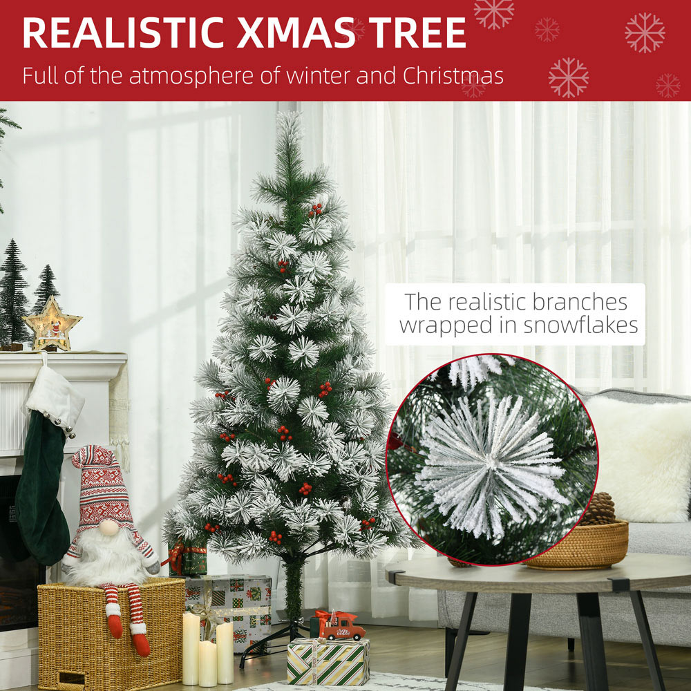 Everglow Green Christmas Tree with Metal Base 4.9ft Image 4