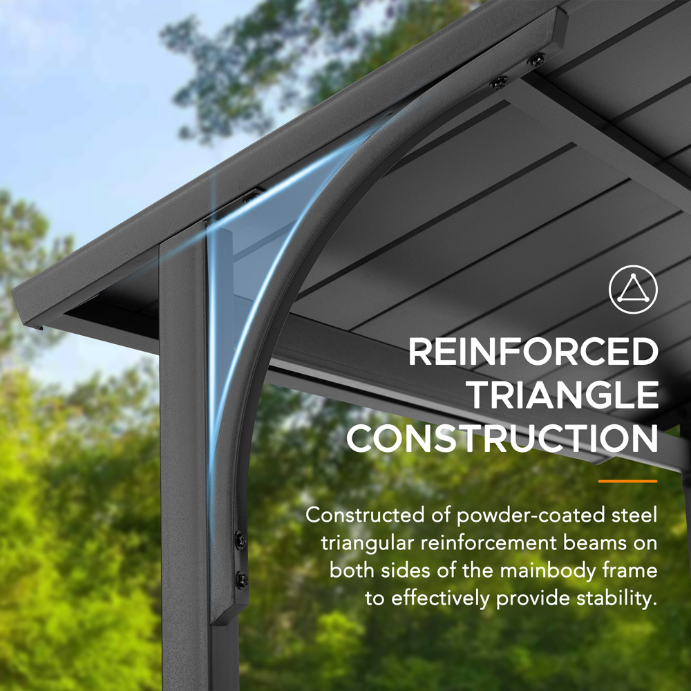 Sunjoy Hanscom 2.4 x 1.53cm Anthracite Steel Frame Gazebo Image 4