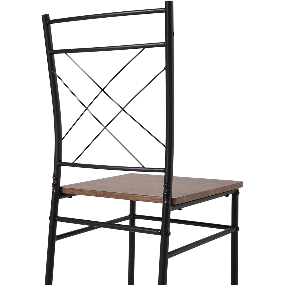 Living and Home 4 Seater Oak and Black Dining Set Image 3