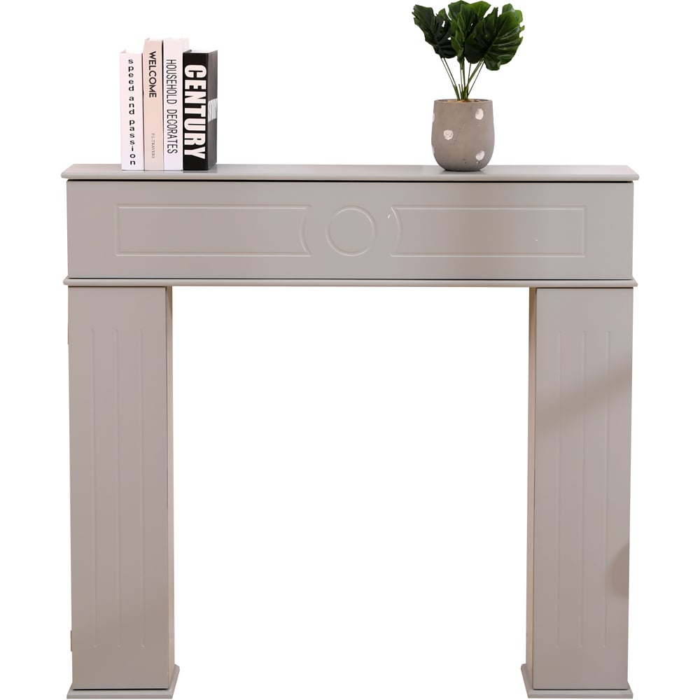 FurnitureHMD 3 Door Grey Fireplace Surround Edge Storage Unit Image 2