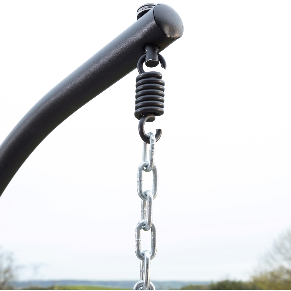 Oakley 2 Seater Rattan Light Grey Swing Egg Pod Chair Image 6