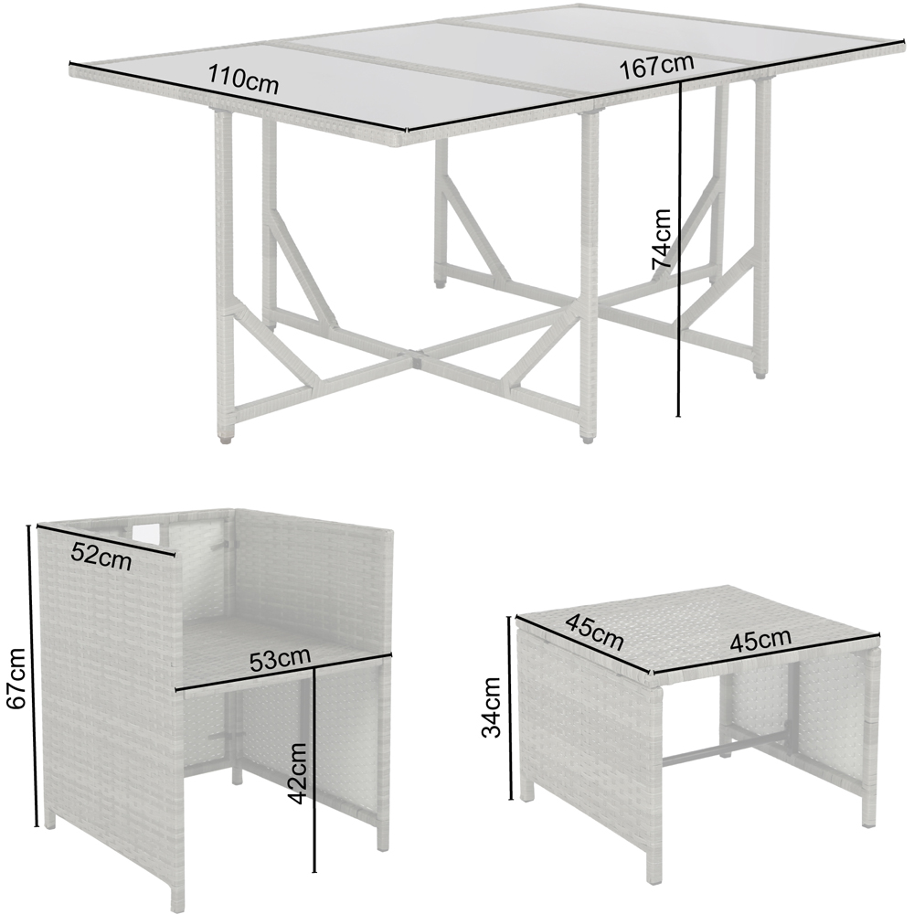 Home Garden Direct Athena 10 Seater Cube Dining Set Grey Image 6