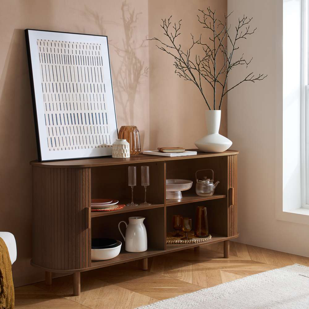 Birlea Axel 2 Door Walnut Fluted Sideboard Image 8