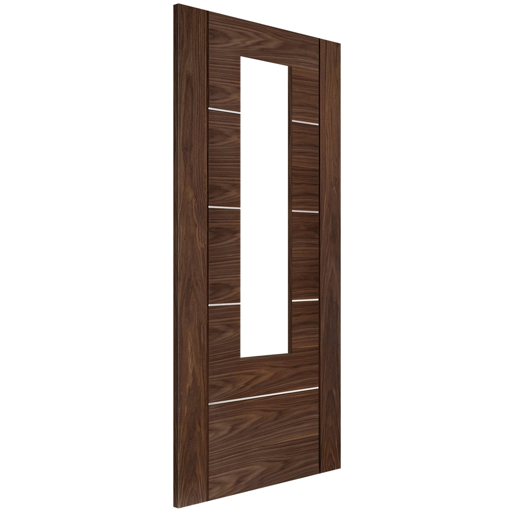 Venice Walnut Fully Finished 1 Light Clear Glass Internal Door 1981 x 838 x 35mm Image 3