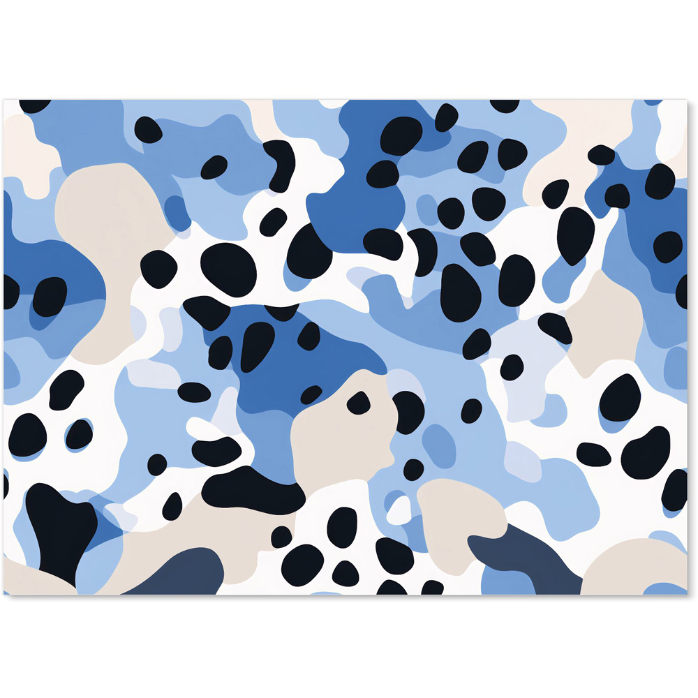 Warren Reed Designer Blue Camouflage Pattern Glass Kitchen Splashback 65 x 90cm Image 2