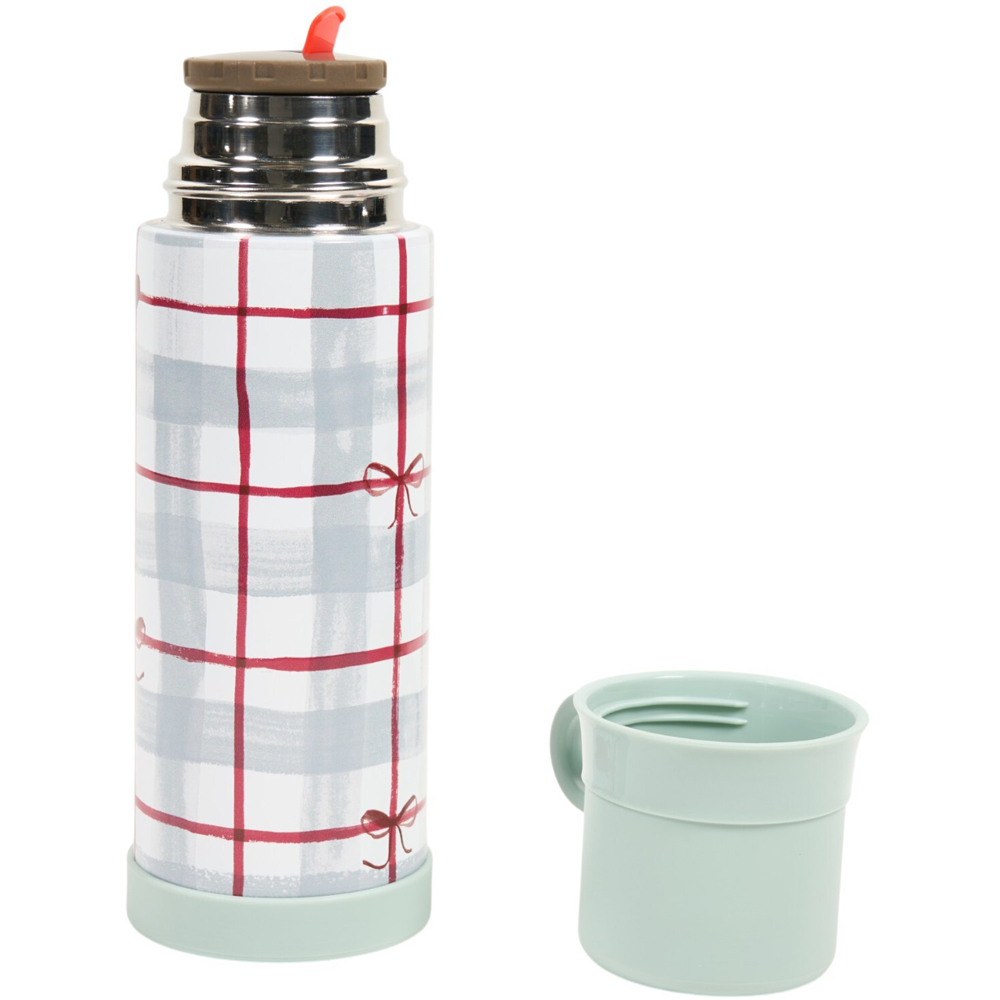 Tartan and Bows Stainless Steel Vacuum Retro Flask Image 4