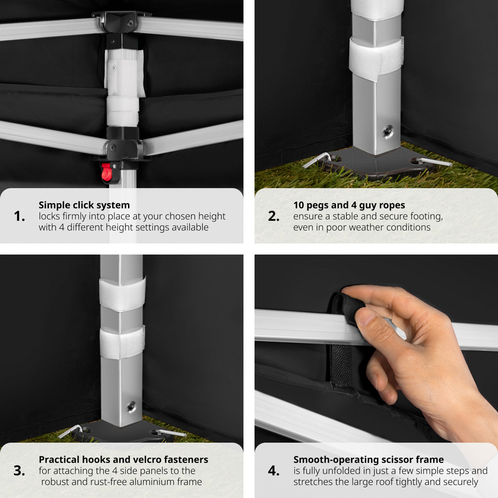 tectake Viola 6 x 3m Black Gazebo Image 5