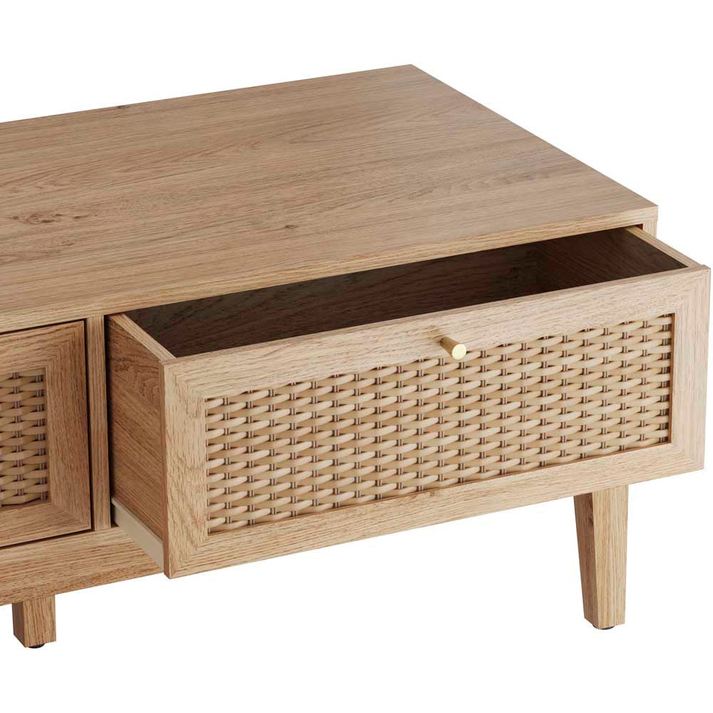 Bordeaux 2 Drawer Oak Effect Coffee Table Image 4