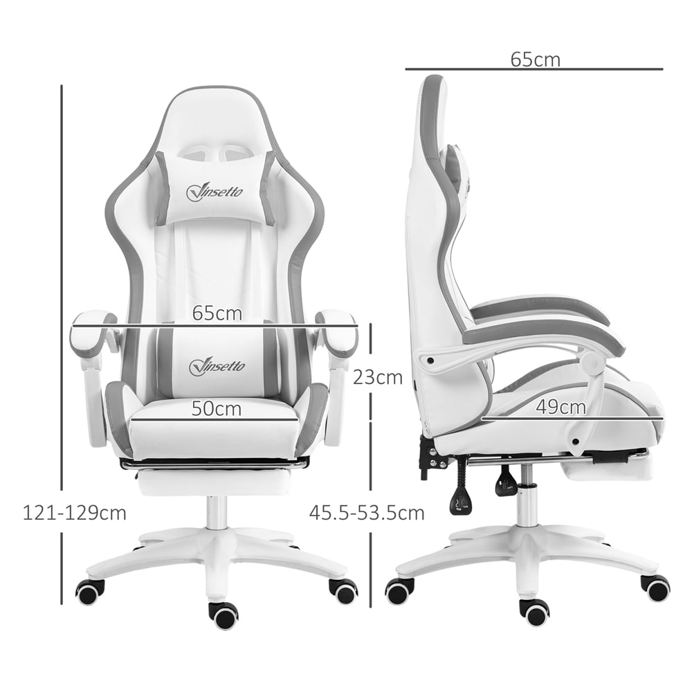 Portland Grey Racing Style Gaming Chair with Reclining Footrest Image 9