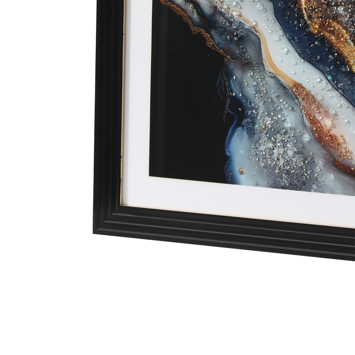 Marble Framed Art Blue and Gold Image 6