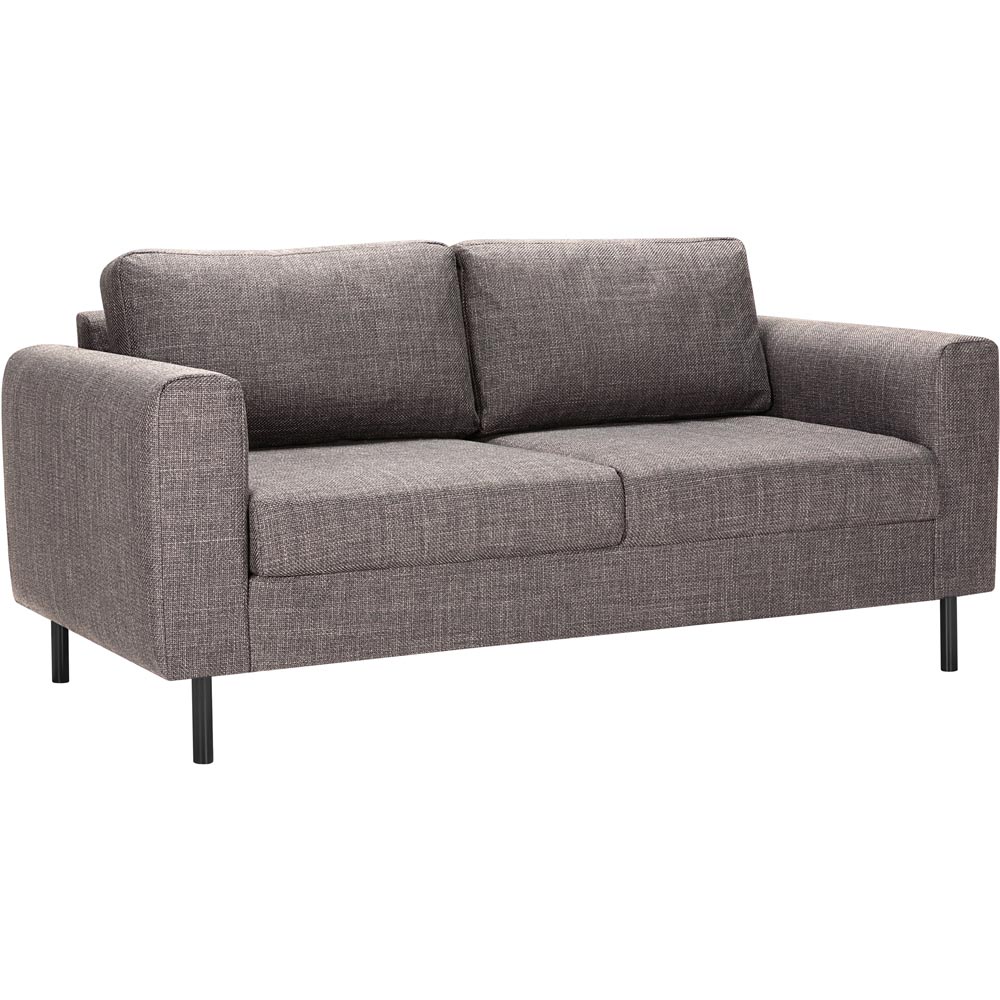 Florence Omaha 2 Seater Light Grey and Brown Fabric Sofa Image 2
