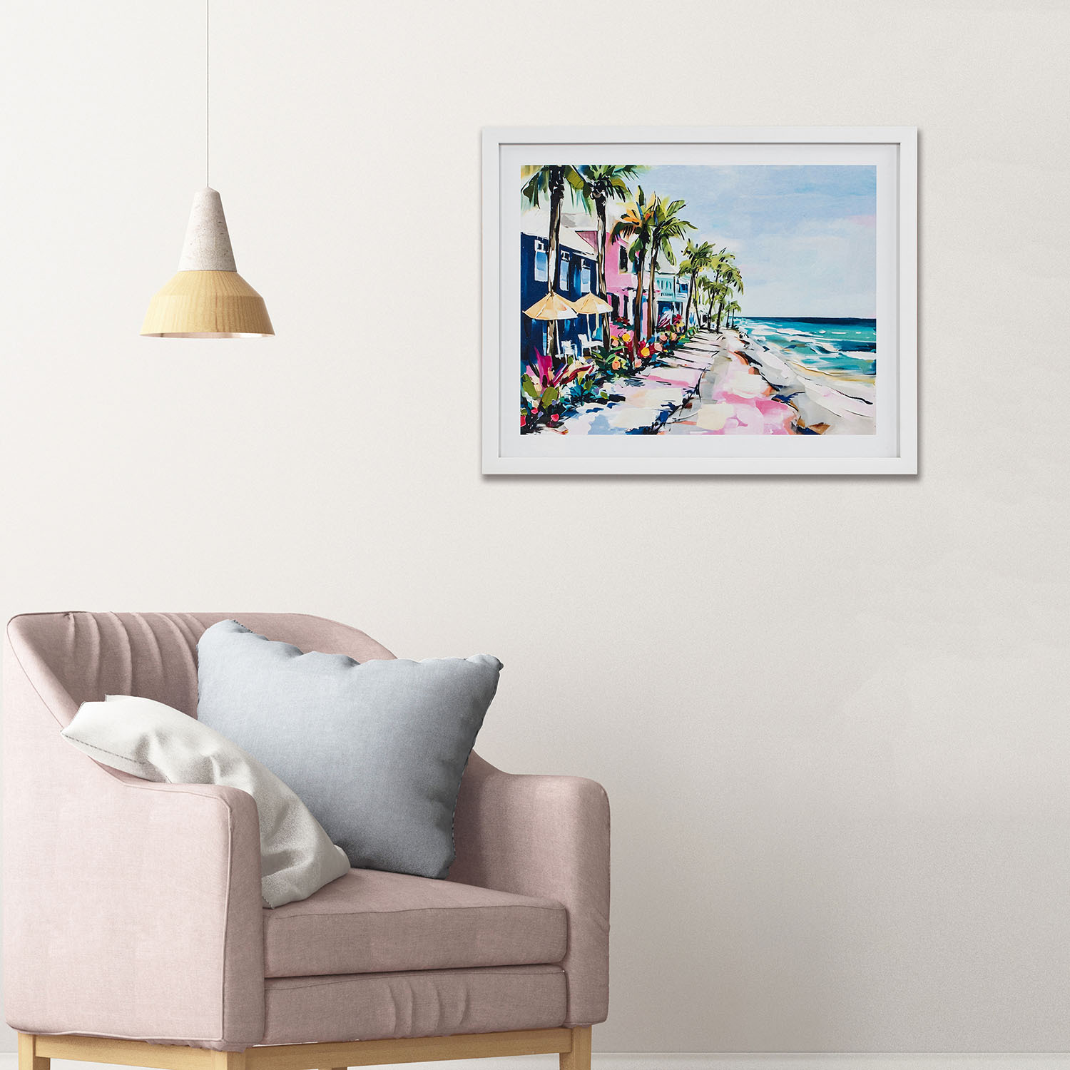 Colourful Beachfront Framed Print - Multicolour Image 2