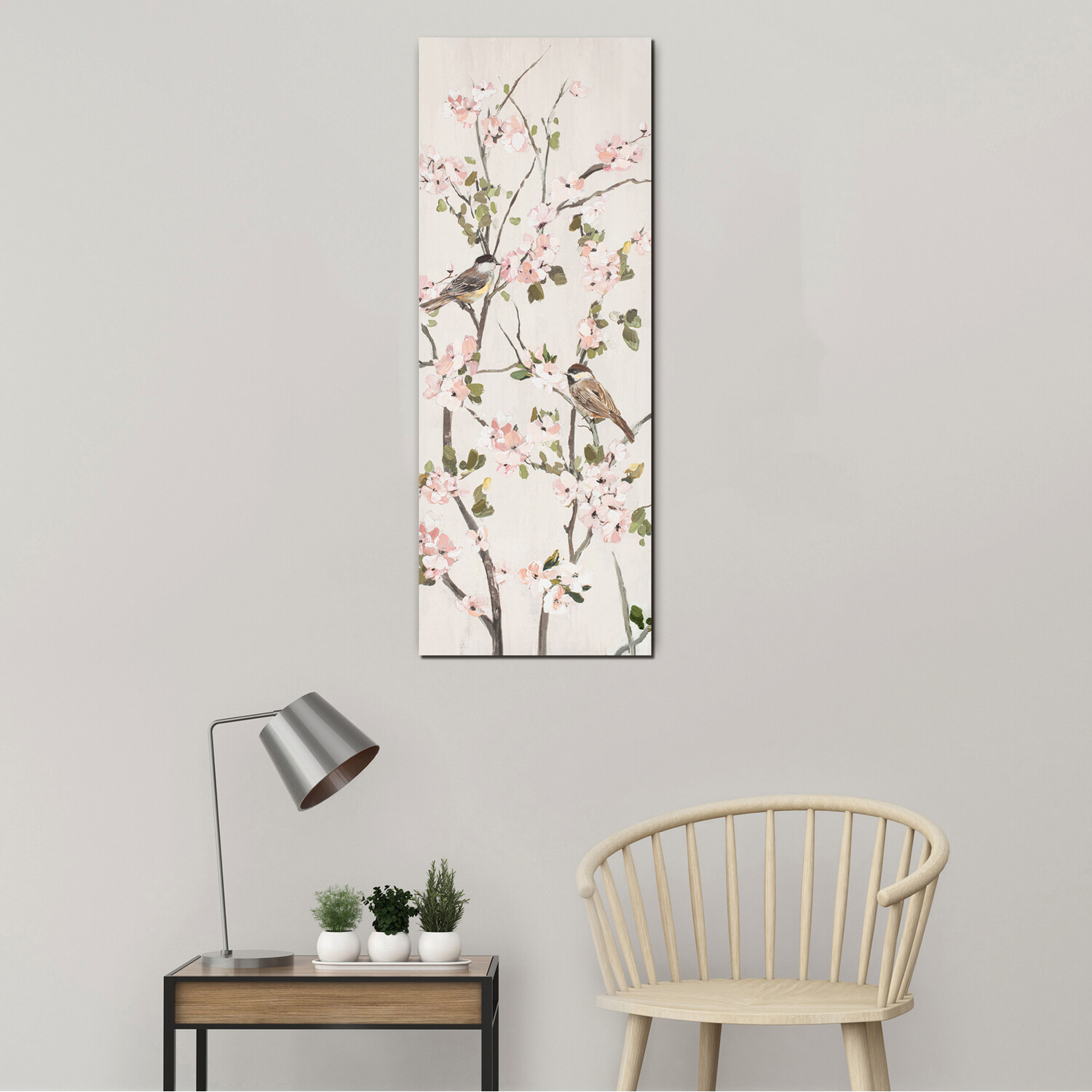 Blossom Hand Painted Wall Art Pink Image 3
