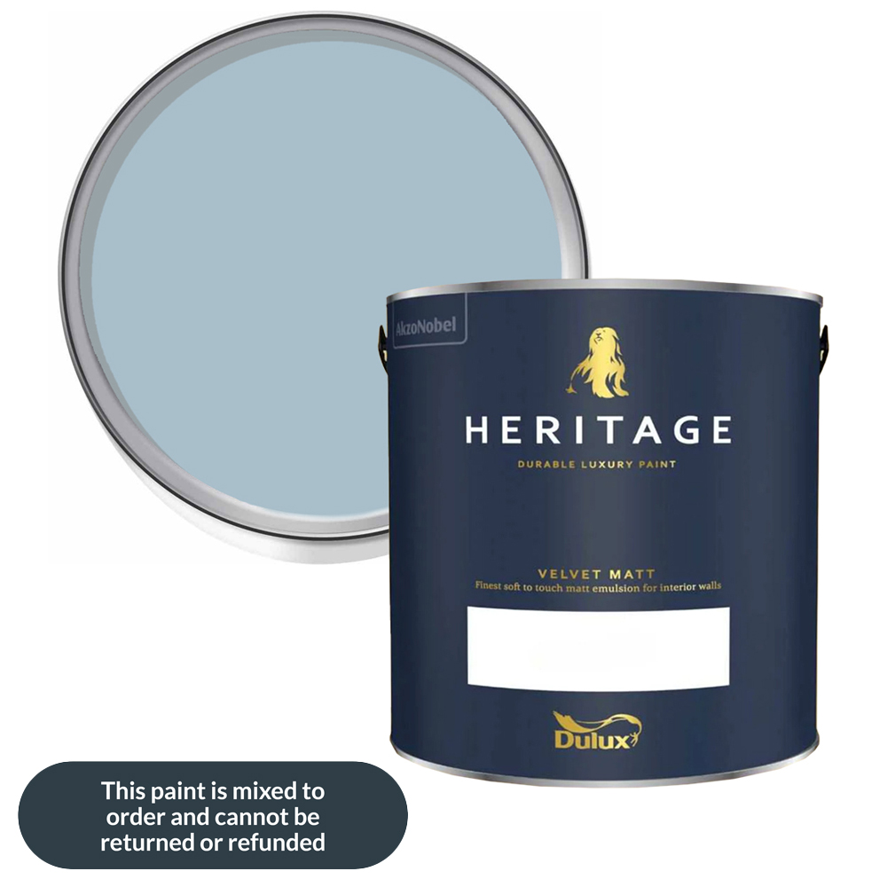 Dulux Heritage Walls and Ceilings Light Teal Velvet Matt Emulsion Paint 2.5L Image 1
