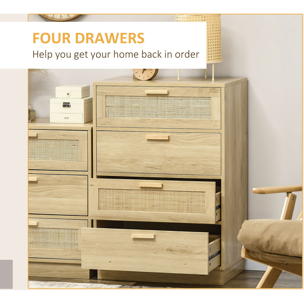 Portland 4 Drawer Natural Boho Chest of Drawers Image 6