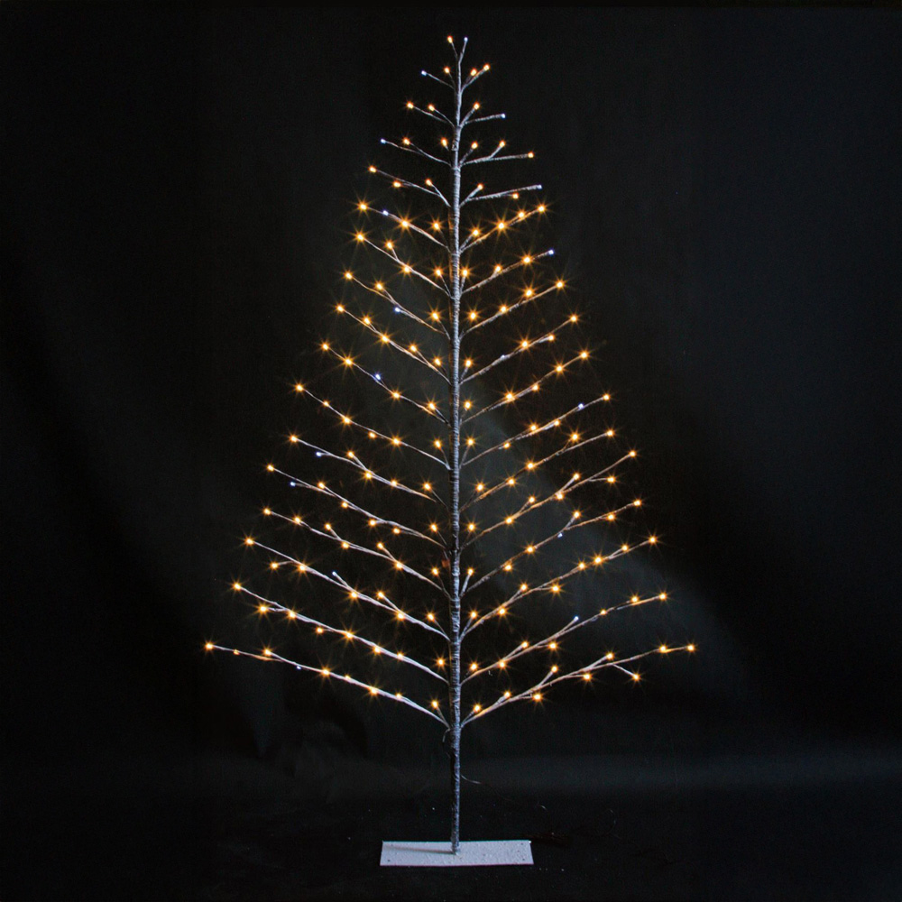 Shatchi Pre-Lit LED Snowy Brown Snow Twig Tree Christmas Decoration 6ft Image 3