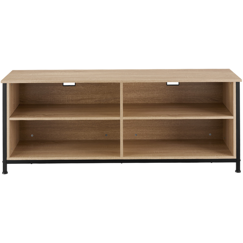 tectake Navan 4 Shelf Light Oak Sonoma Wooden TV Unit with 4 Cable Cutouts Image 3