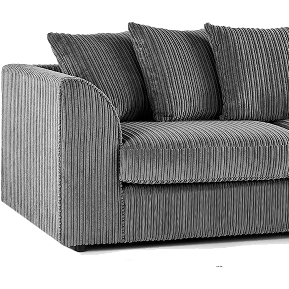 Luxor 5 Seater Grey Jumbo Cord Scatter Back Sofa Suite Image 3