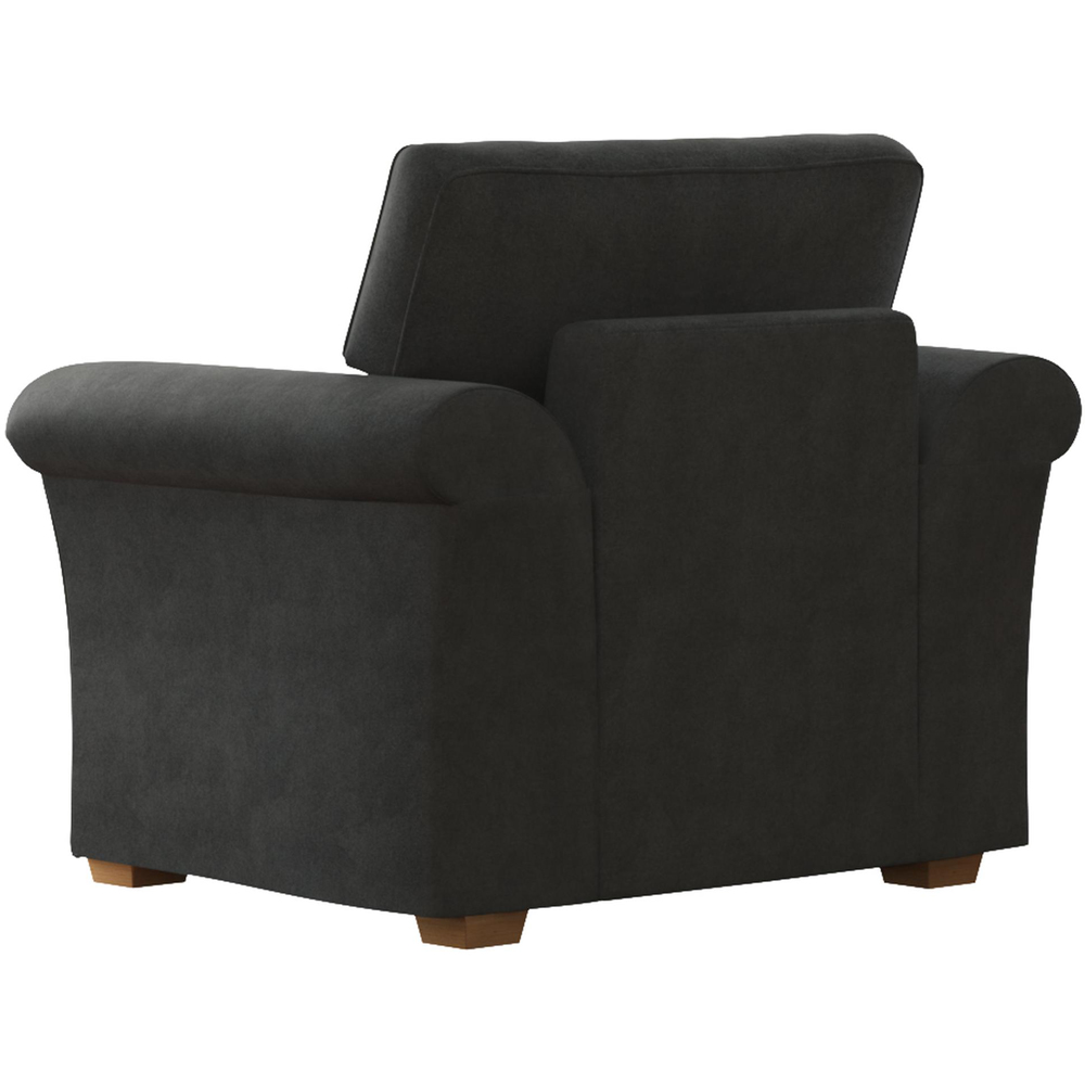 Castleacre Steel Plush Velvet Fixed Back Armchair Image 4