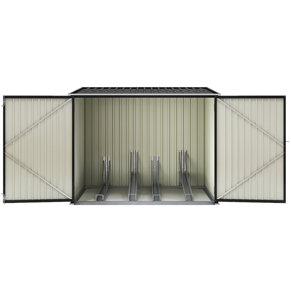 Living and Home 6.4 x 6.7ft Galvanised Steel Bicycle Storage Shed Image 3