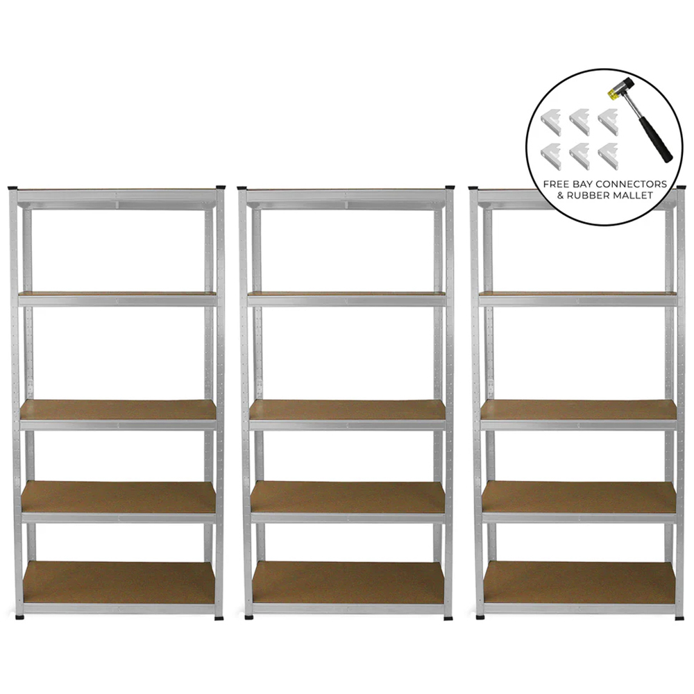 Monster Shop E-Rax Galvanised Shelving Rack 3 Pack Image 7