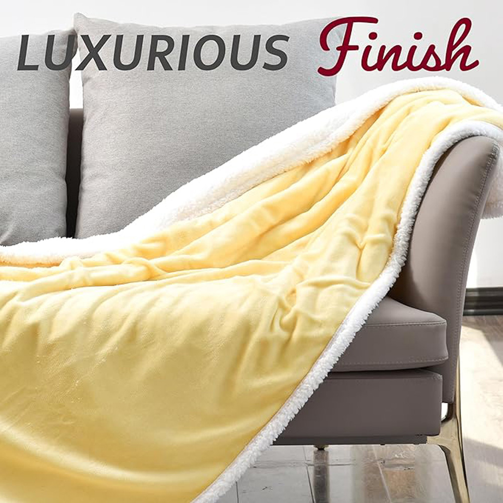 GlamHaus Yellow Electric Heated Blanket 160 x 130cm Image 3