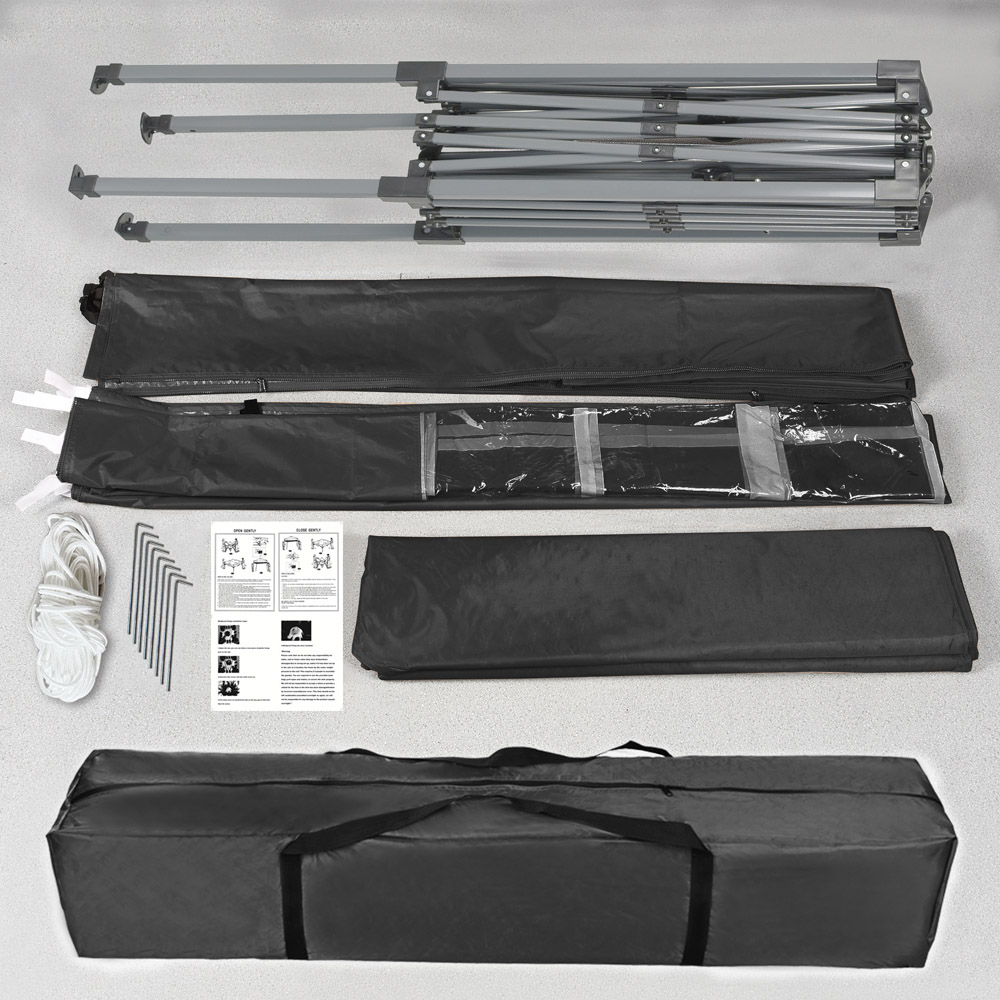 Black Pop Up Outdoor Canopy Tent with Removable Sidewalls 2 x 2m Image 4