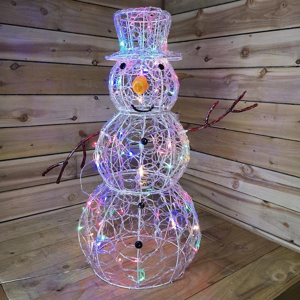 Premier 80 Multicolour LED Soft Acrylic Christmas Snowman 90cm Image 3