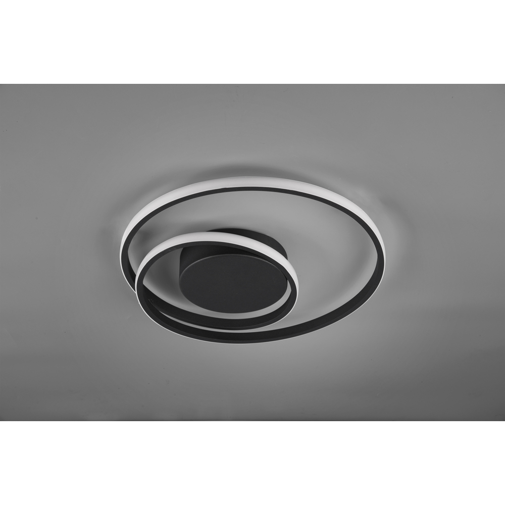 TRIO Zibal Black Matt Integrated LED Ceiling Light Image 3
