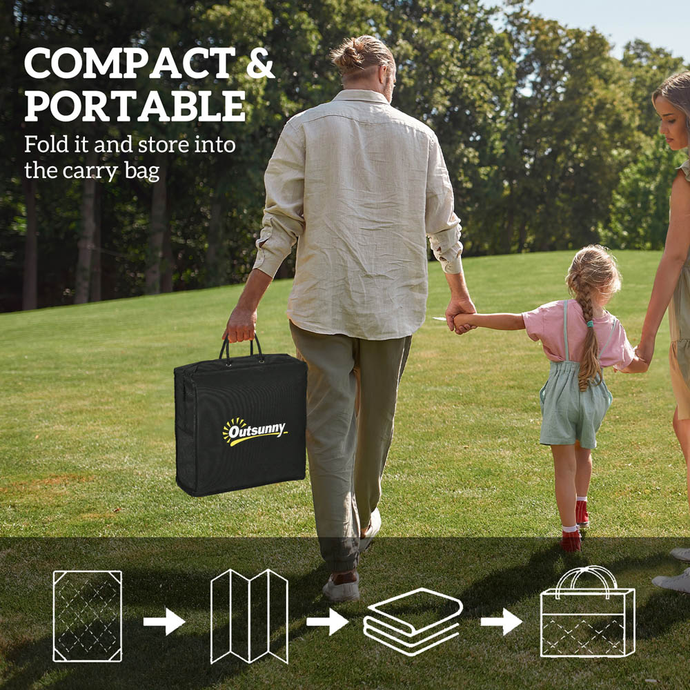 Outsunny Geometric Blue and White Reversible Outdoor RV Rug 1.8 x 2.7m Image 8