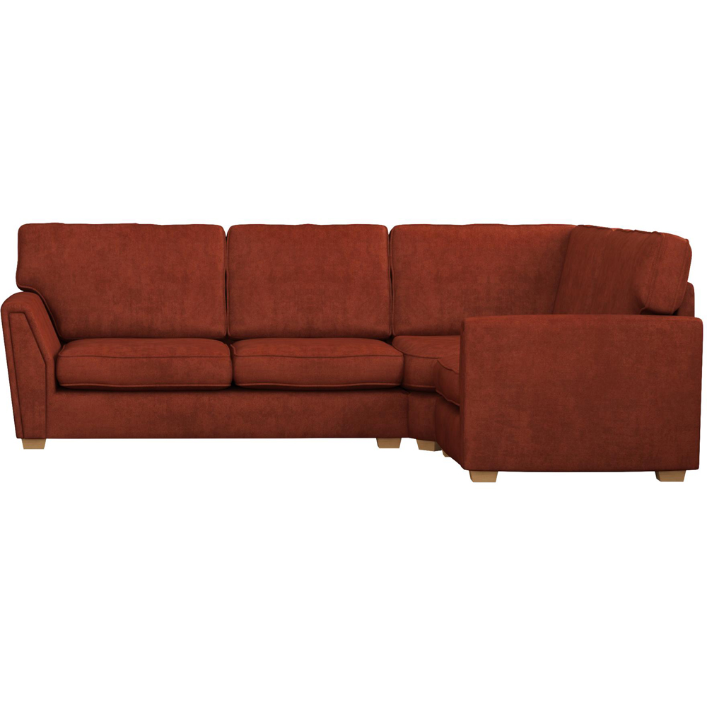 Wendleberry 3 Seater Marmalade Plush Velvet Fixed Back Right Hand Corner Sofa Image 3