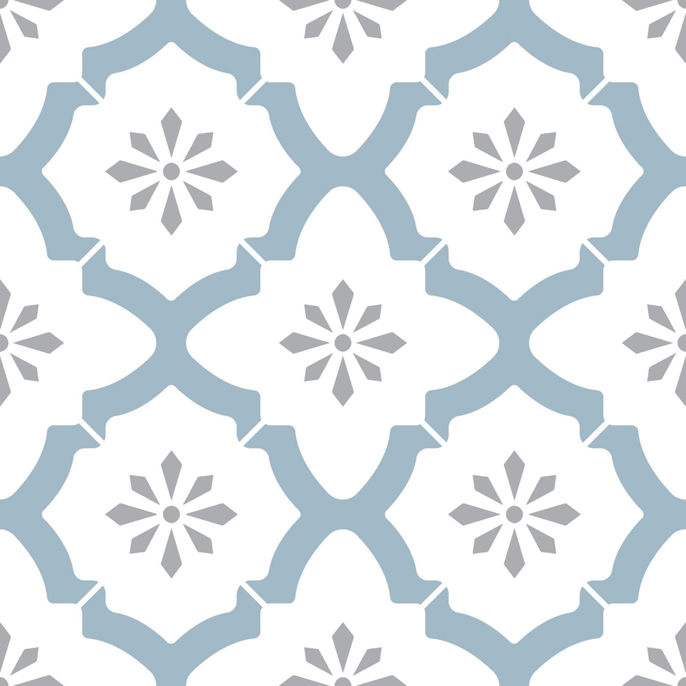 Floorpops Alfama White and Light Slate Peel and Stick Floor Tile 30.48 x 30.48cm 10 Pack Image 2