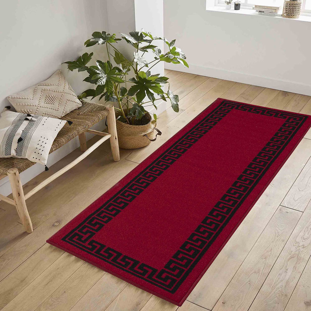 Desire Rugs Havana Red and Black Greek Key Anti Slip Door Mat 90 x 57cm Image 5