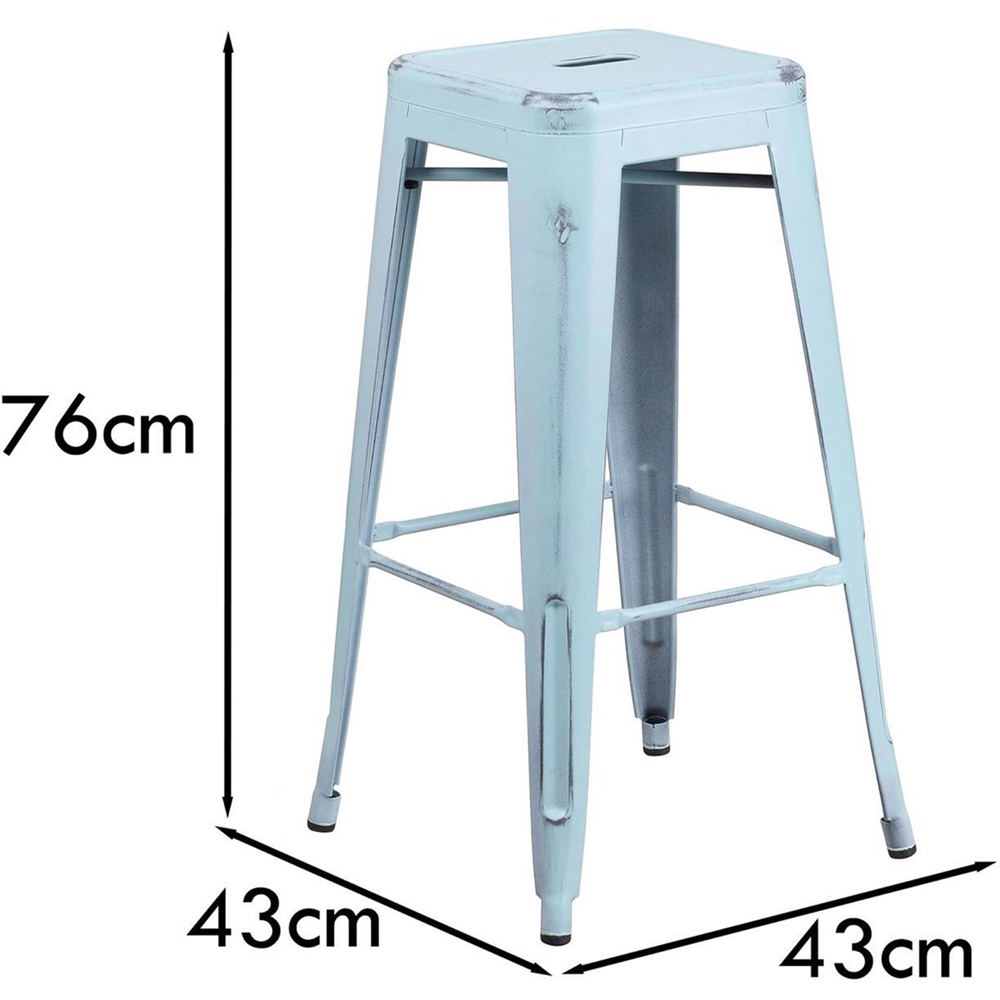 FWStyle Pastel Blue Assembled Steel Bar Stool Set of 4 Image 7