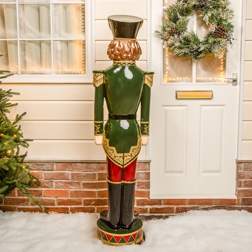The Christmas Centre Dark Green Red and Black LED Lights Traditional Nutcracker Soldier 5ft Image 9