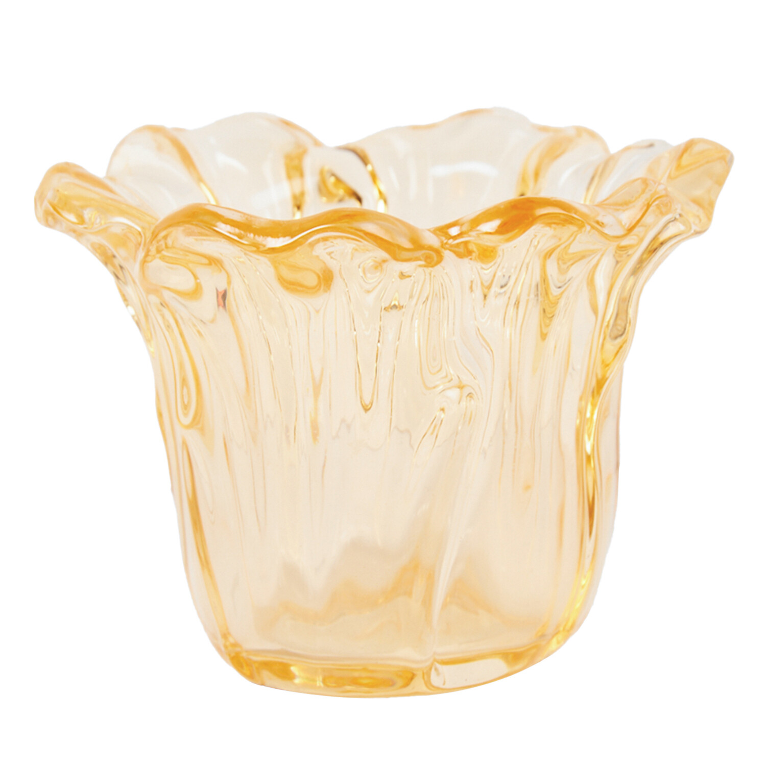 Tulip Glass Tealight Holder - Yellow, Clear, or Green Image 1