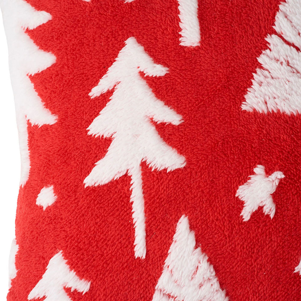 Living and Home 3D Christmas Tree Pattern Plush Throw Pillow 45 x 45cm 2 Pack Image 6