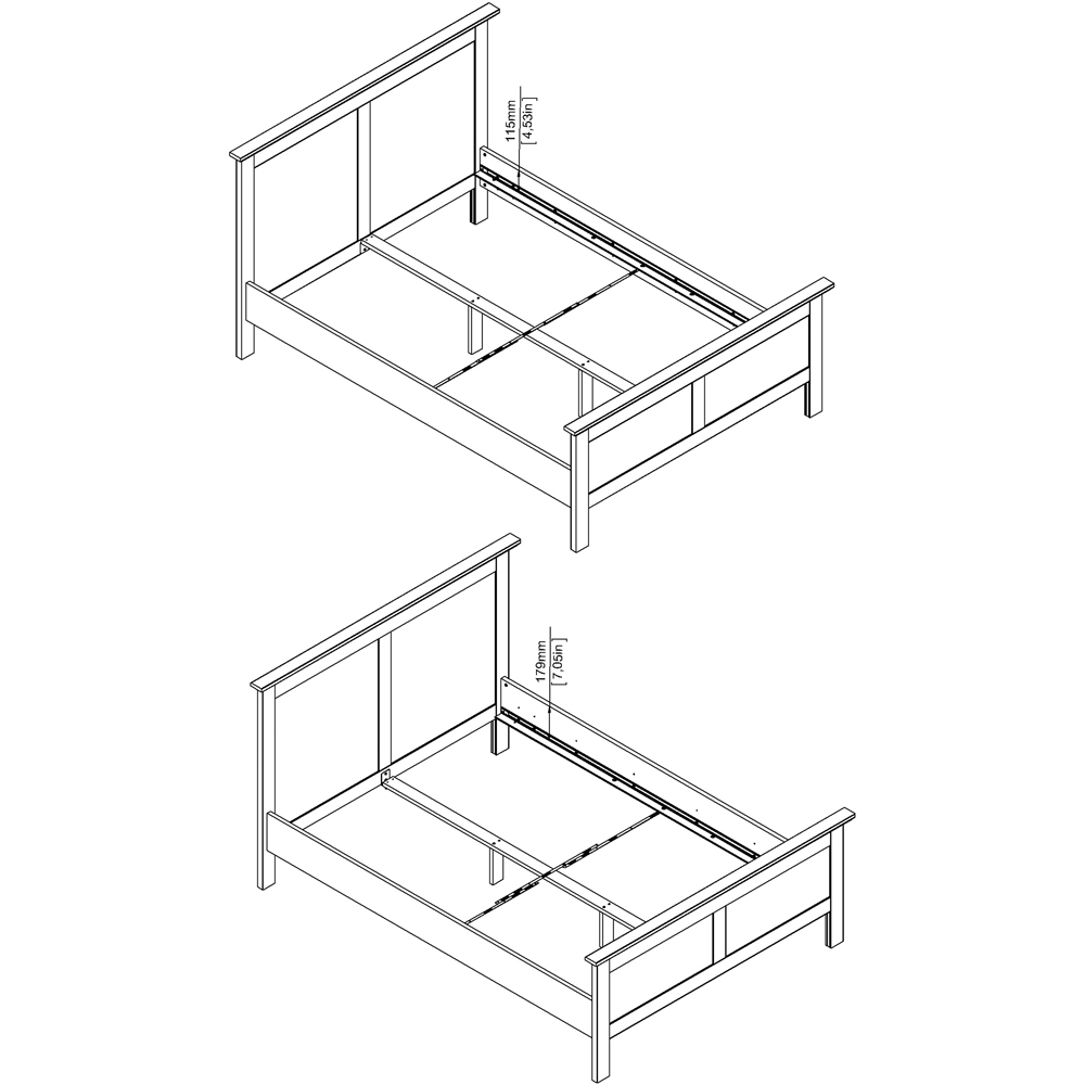 Florence Paris Double White Wooden Bed Image 9