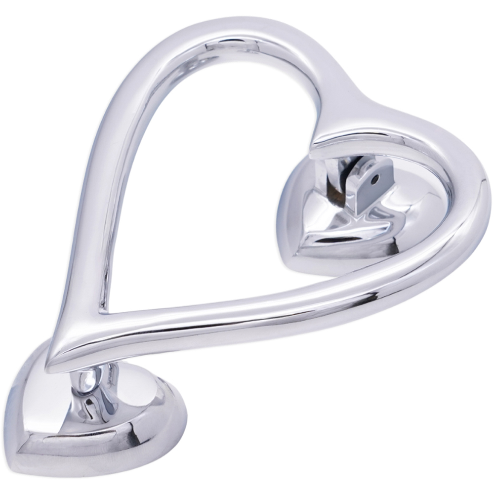 Spira Brass Polished Chrome Heart Door Knocker Image 3