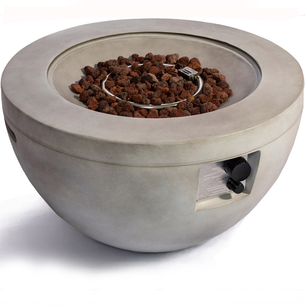 MDA Designs Tabiti Light Stone Propane Outdoor Firepit Image 5
