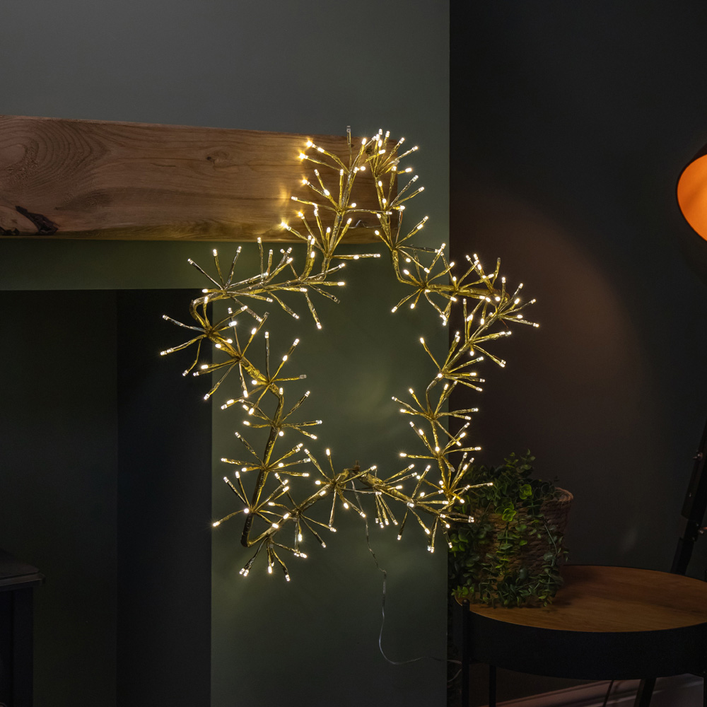 Samuel Alexander 240 Warm White LED Light Up Hanging Gold Star Christmas Decoration 60cm Image 9