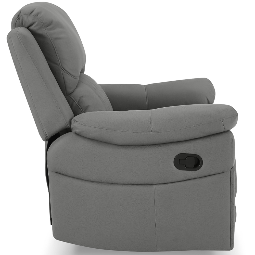 Home Detail Darius 2 Seater Grey Air Leather Manual Recliner Sofa Image 4