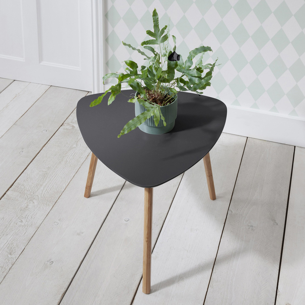 Noa and Nani Malme Dark Grey and Natural Pine Nest of Tables Set of 2 Image 6