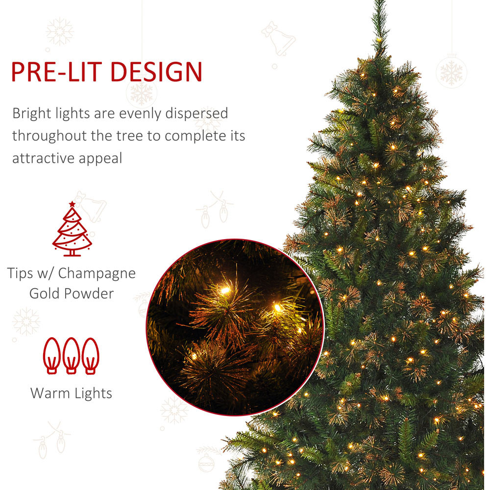 Everglow Pre-Lit Green Artificial Christmas Tree with Metal Stand 5.9ft Image 4